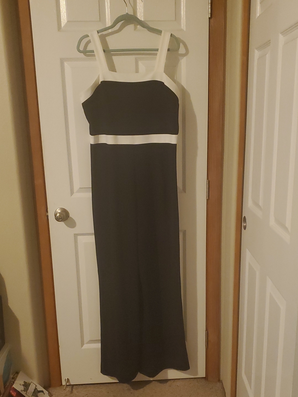 Tommy Hilfiger Black Jumpsuit with White Straps and Waistband